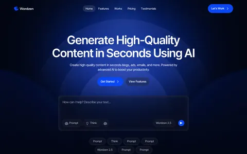 Wordzen - Website Template template preview