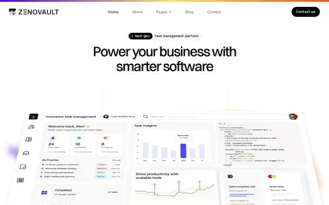 Zenovault - Technology Website Template template preview