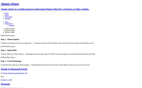 Alante eStore template preview