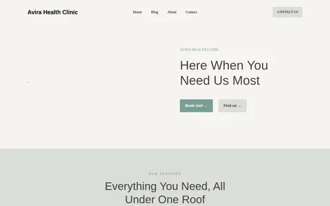Avira Health Clinic template preview