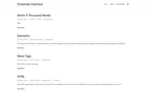 Corporate Interface template preview