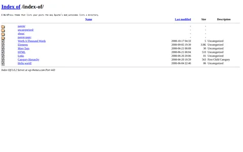 Index Of template preview