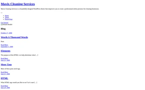 Mavix Cleaning Services template preview