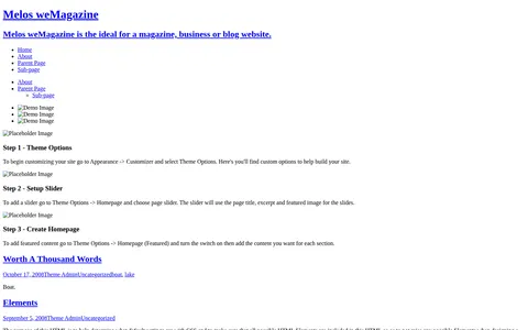 Melos weMagazine template preview