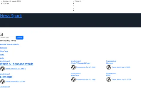 News Spark template preview