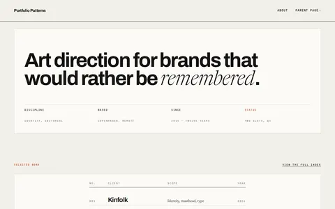 Portfolio Patterns template preview