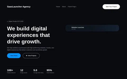 SaasLauncher Agency template preview
