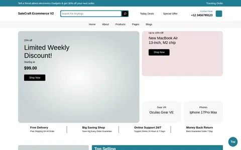 SaleCraft Ecommerce V2 template preview