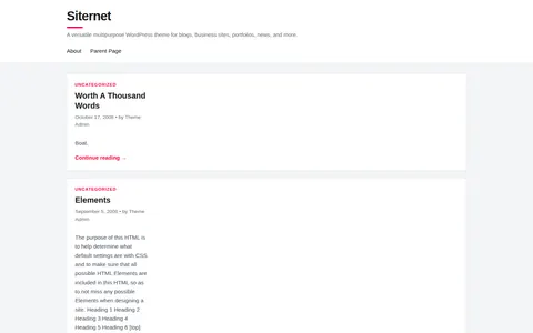 Siternet template preview