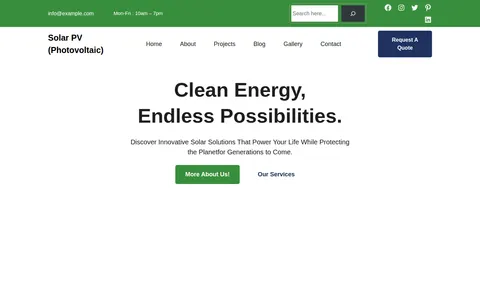 Solar PV (Photovoltaic) template preview