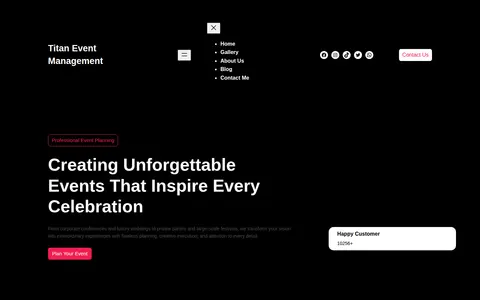 Titan Event Management template preview