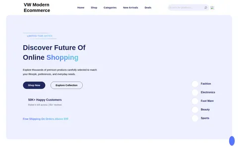 VW Modern Ecommerce template preview
