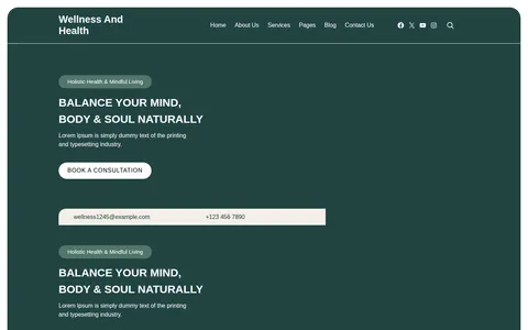 Wellness and Health template preview