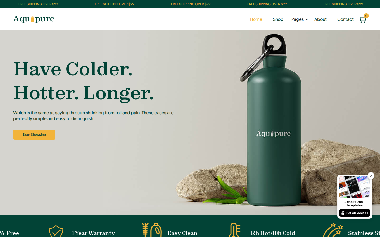 Aquapure - Retail & E-Commerce Website Template template preview