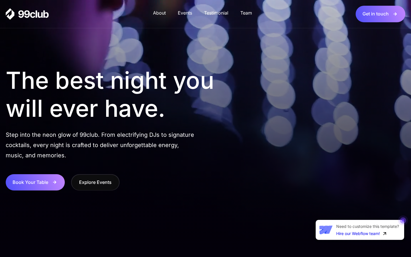 99Club - Food & Drink Website Template template preview