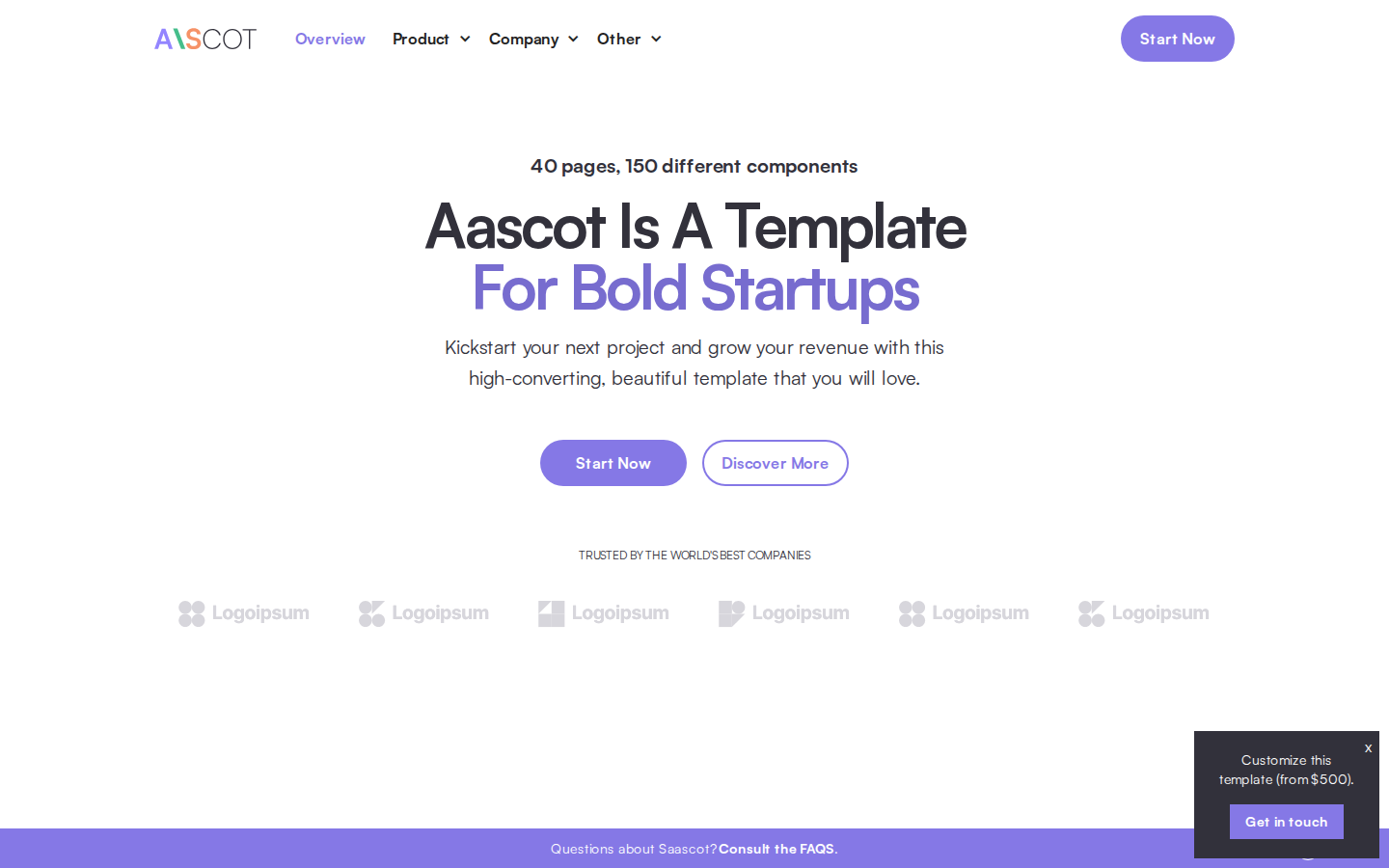Aascot - Technology Website Template template preview