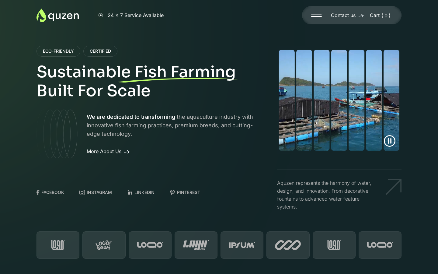 Aquzen - Environment Website Template template preview