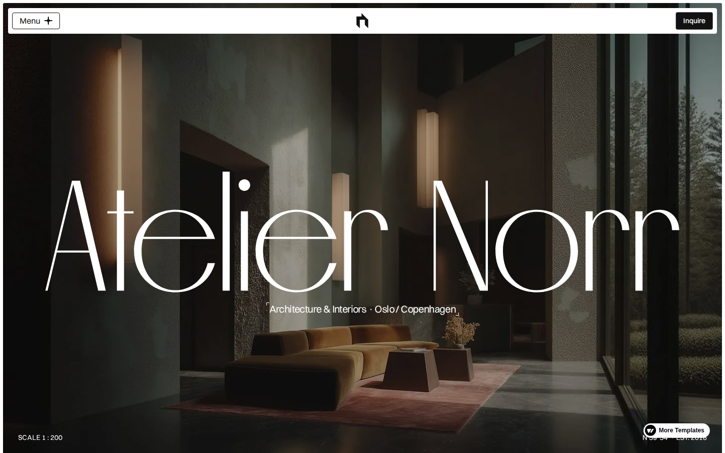 Atelier Norr - Architecture & Design Website Template template preview