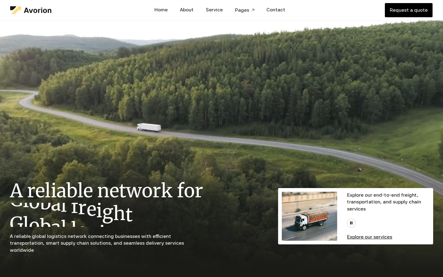 Avorion - Transportation & Automotive Website Template template preview