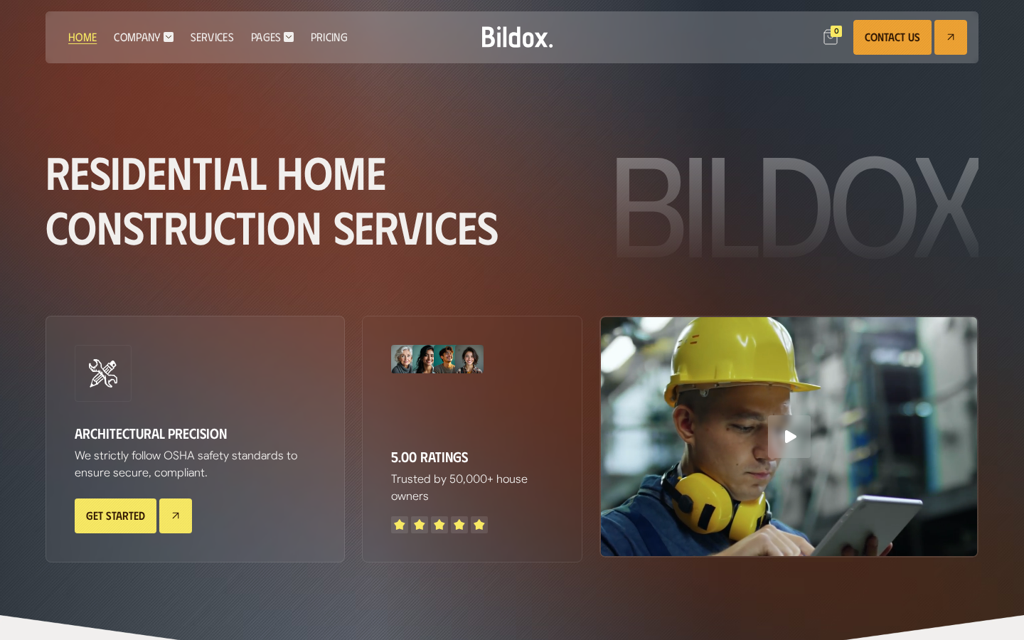 Bildox - Home Services Website Template template preview
