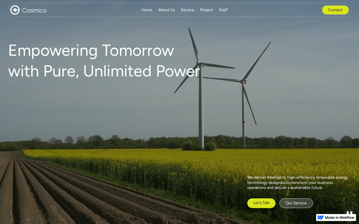 Cosmico - Website Template template preview