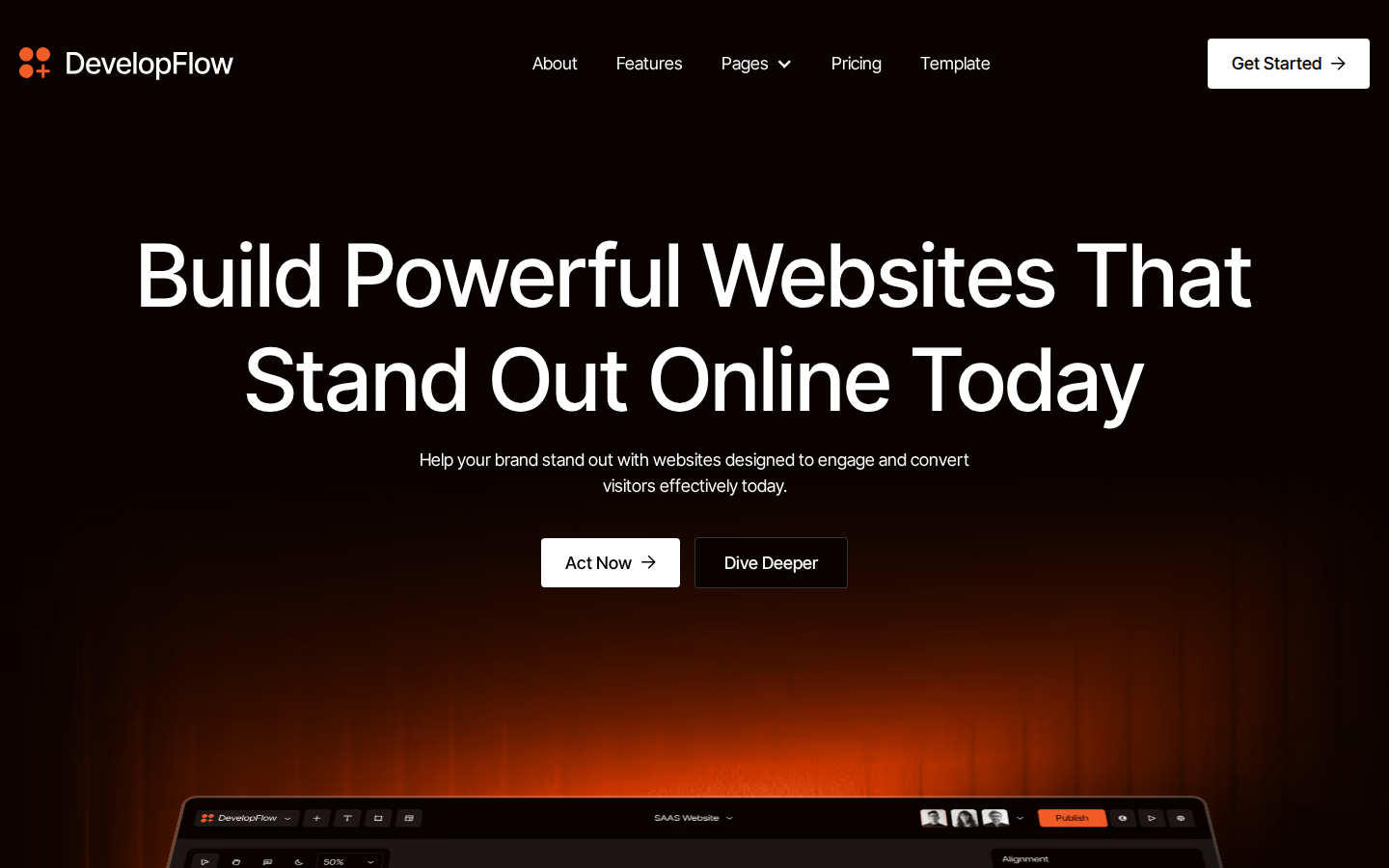 DevelopFlow - Technology Website Template template preview
