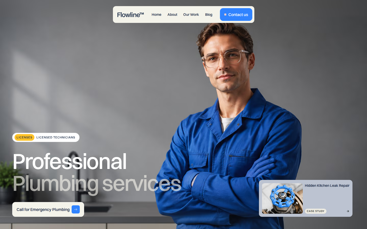 Flowline - Home Services Website Template template preview