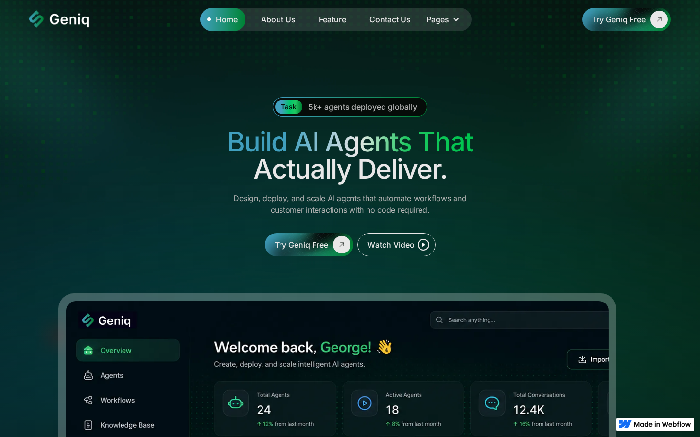 Geniq - Technology Website Template template preview