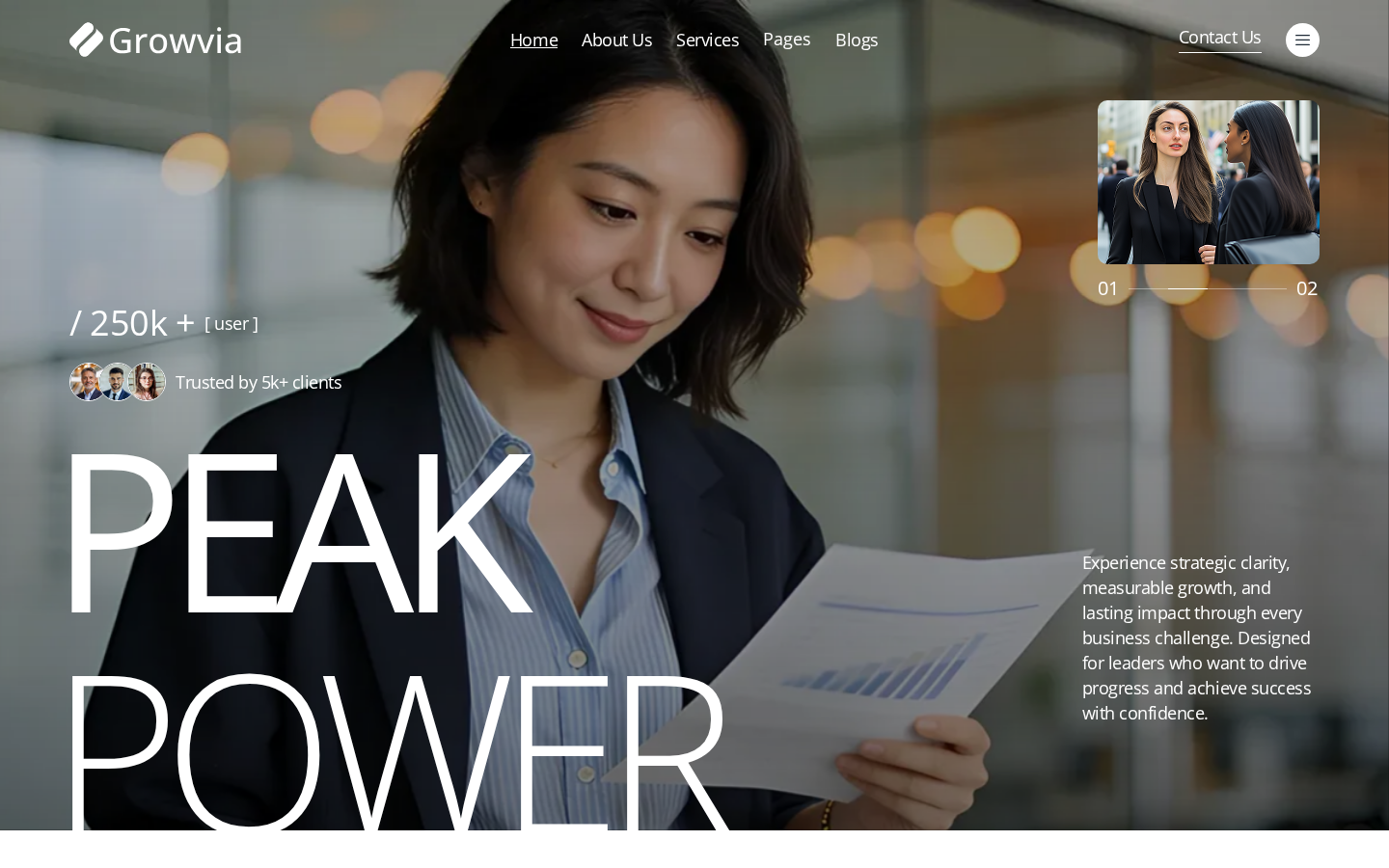 Growvia - Website Template template preview