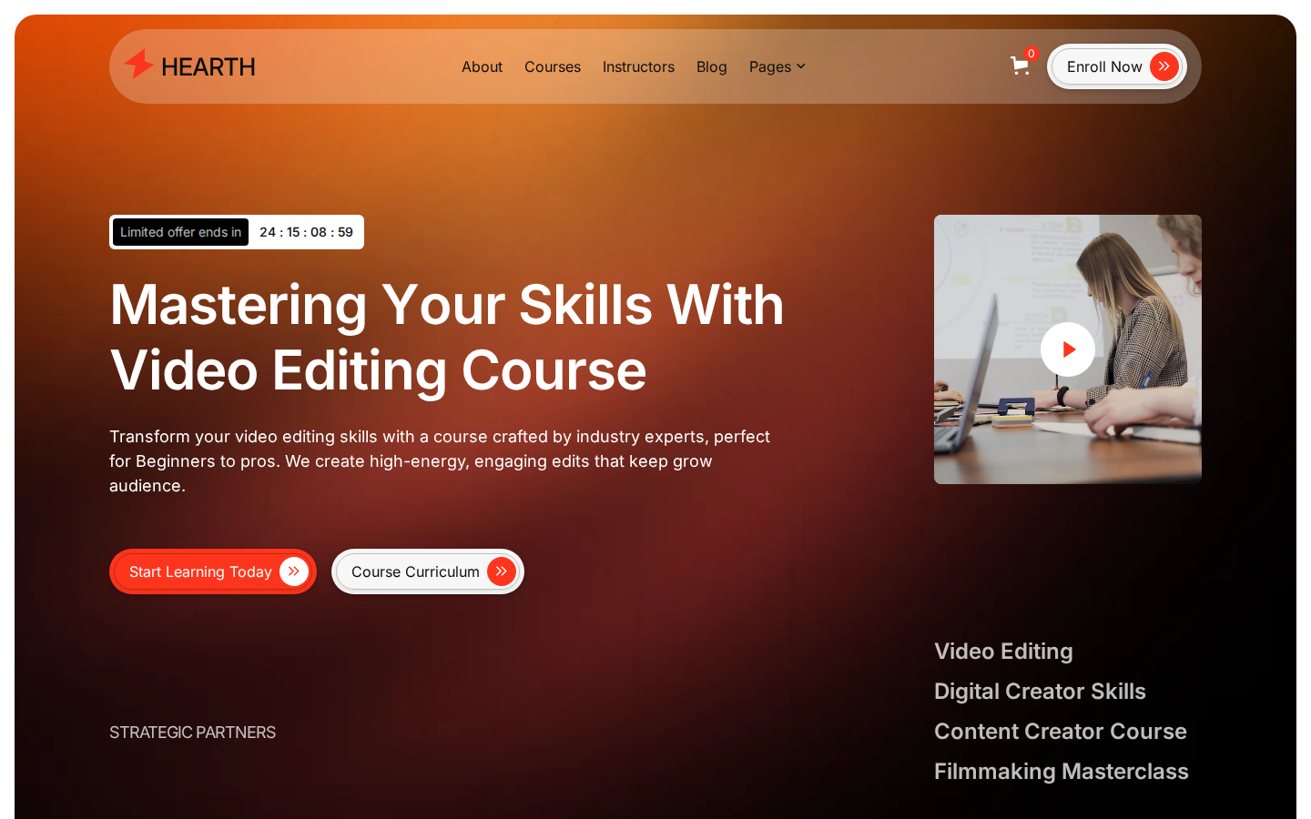 Hearth - Website Template template preview