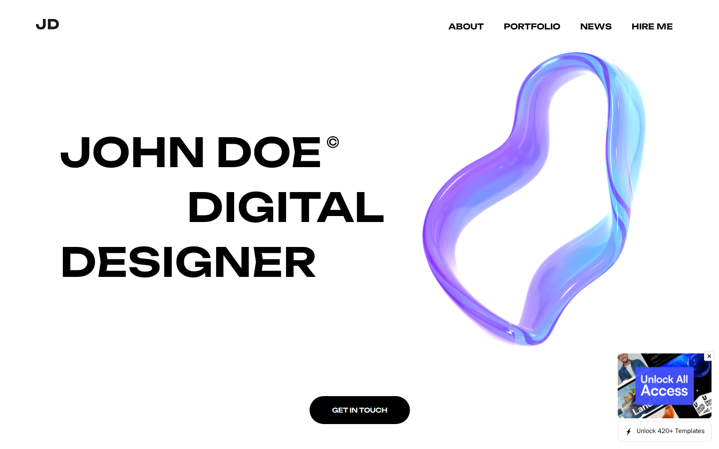 John X - Portfolio & Agency Website Template template preview