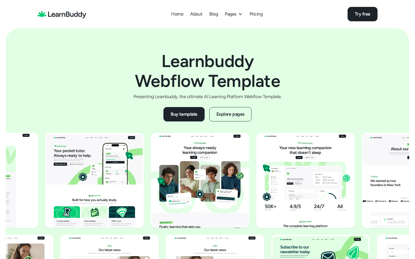 LearnBuddy - Community & Non-Profits Website Template template preview