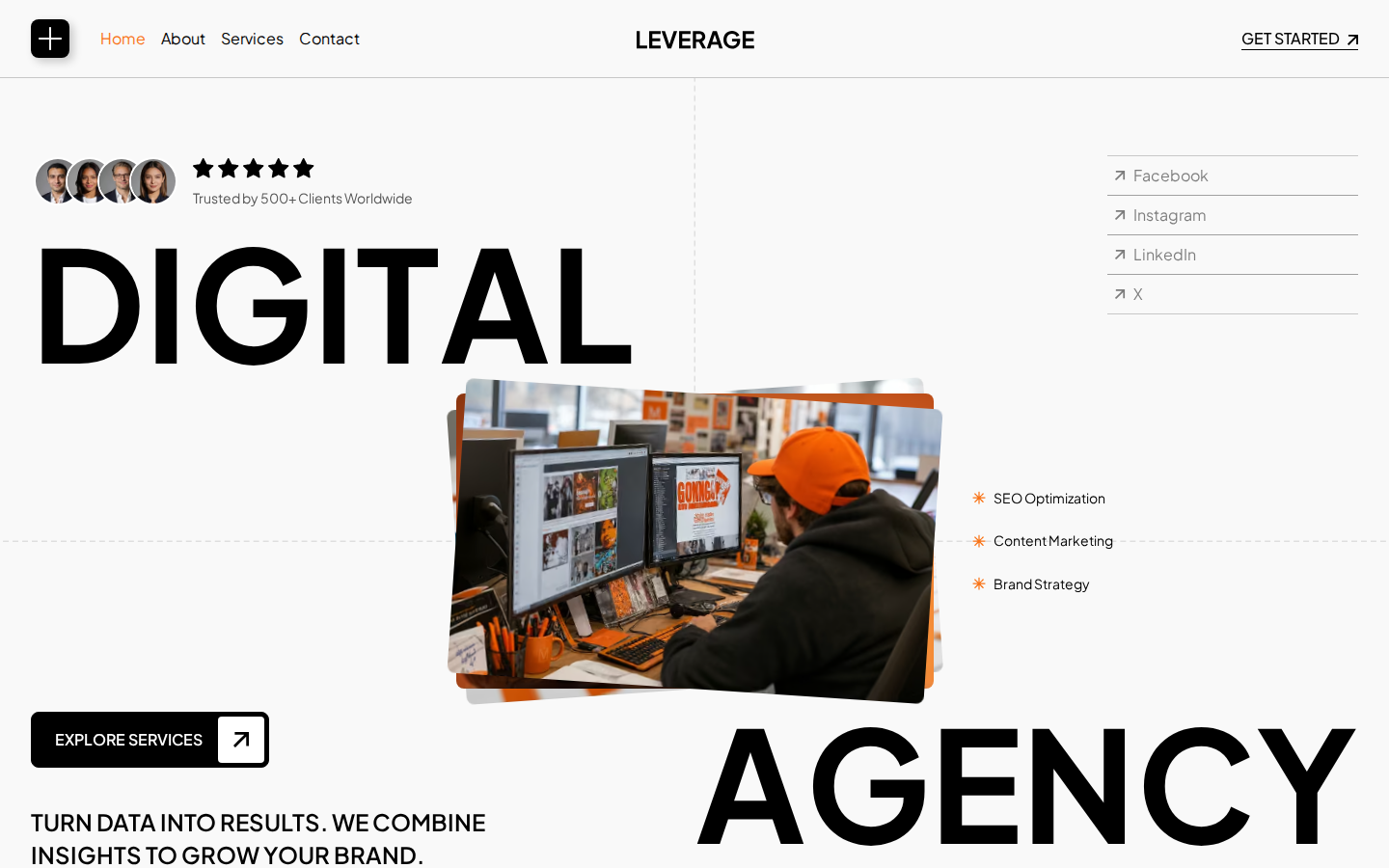 Leverage - Professional Services Website Template template preview