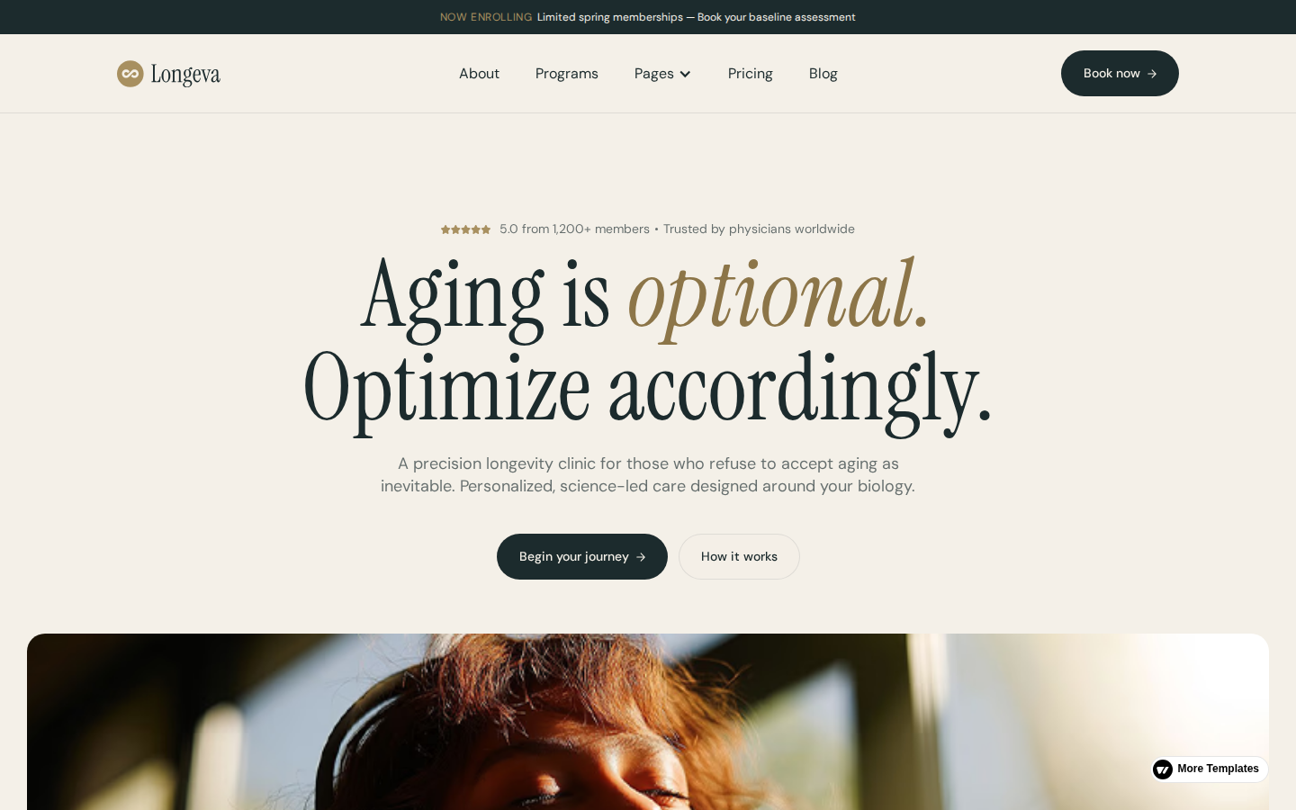 Longeva - Website Template template preview