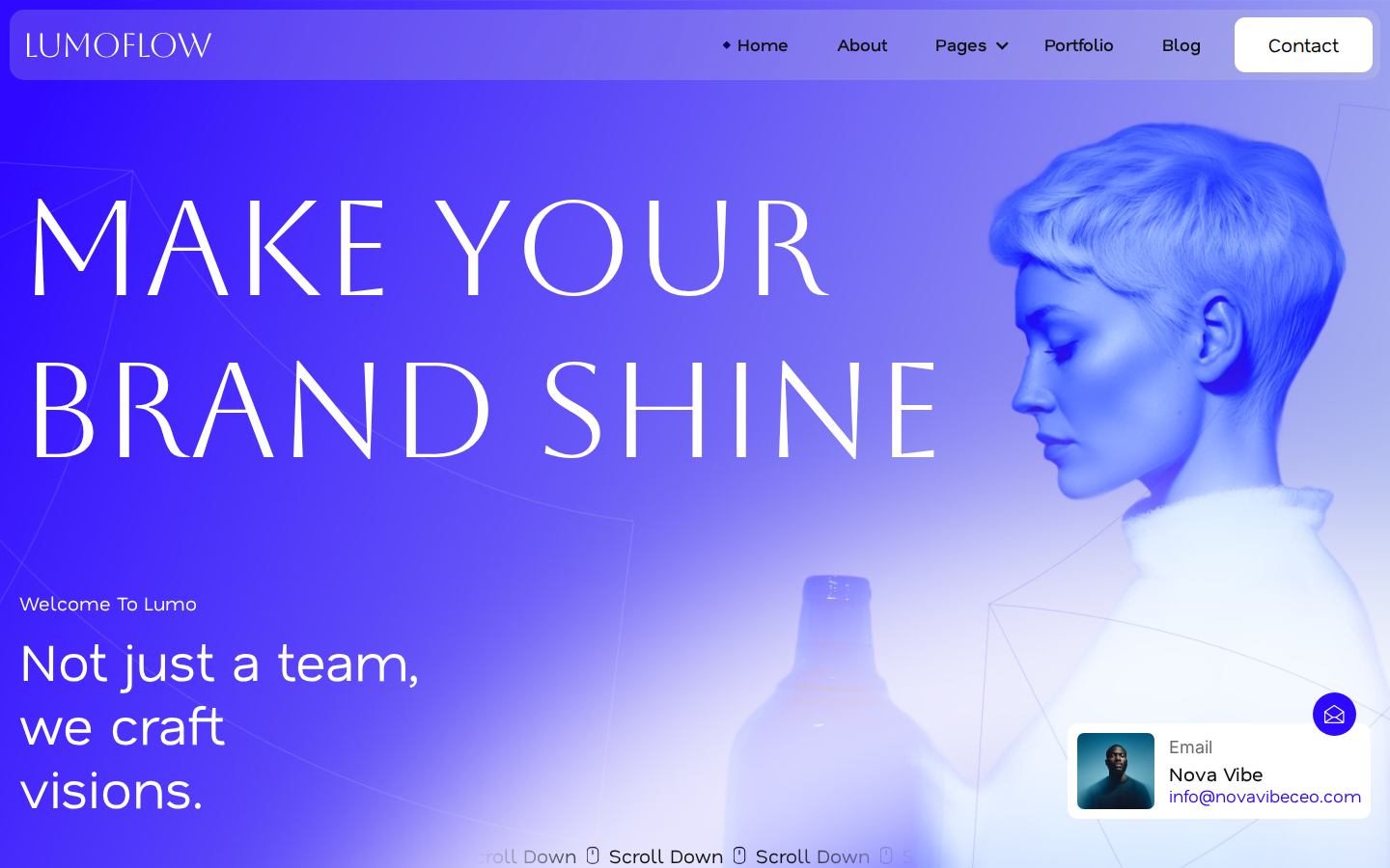 LumoFlow - Portfolio & Agency Website Template template preview