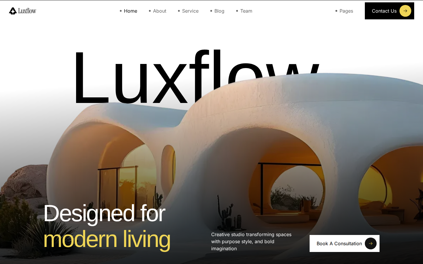 Luxflow - Architecture & Design Website Template template preview