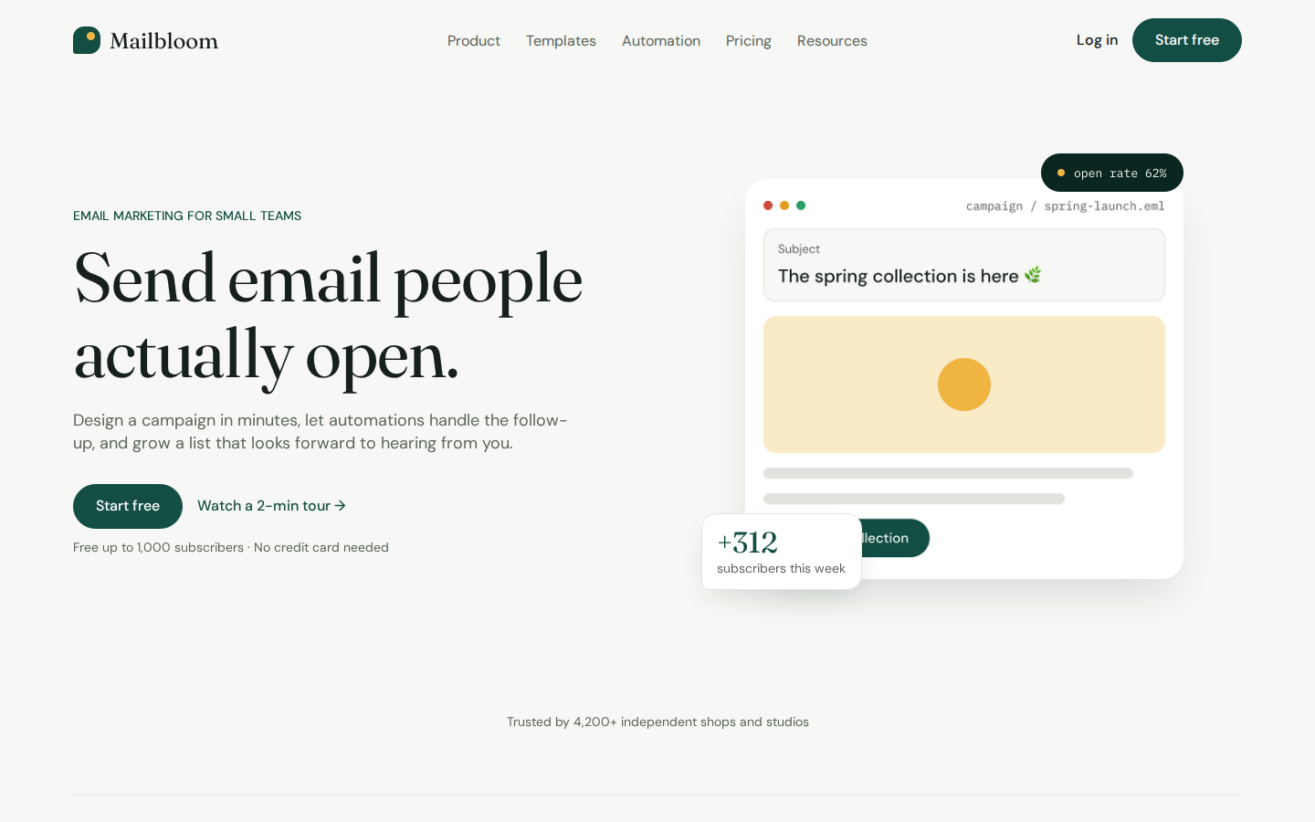 Mailbloom - Website Template template preview