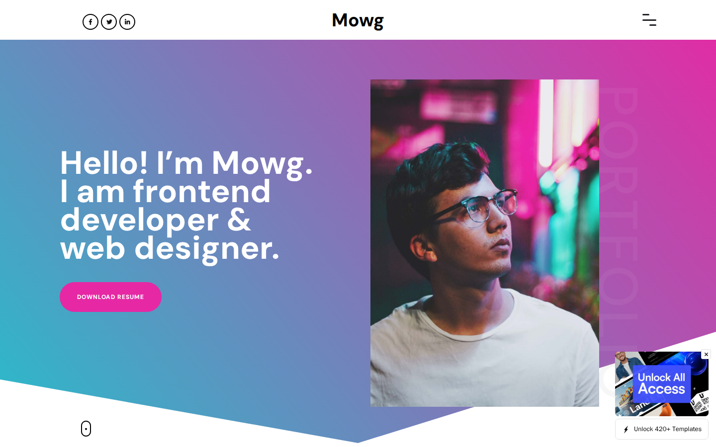Mowg - Education Website Template template preview