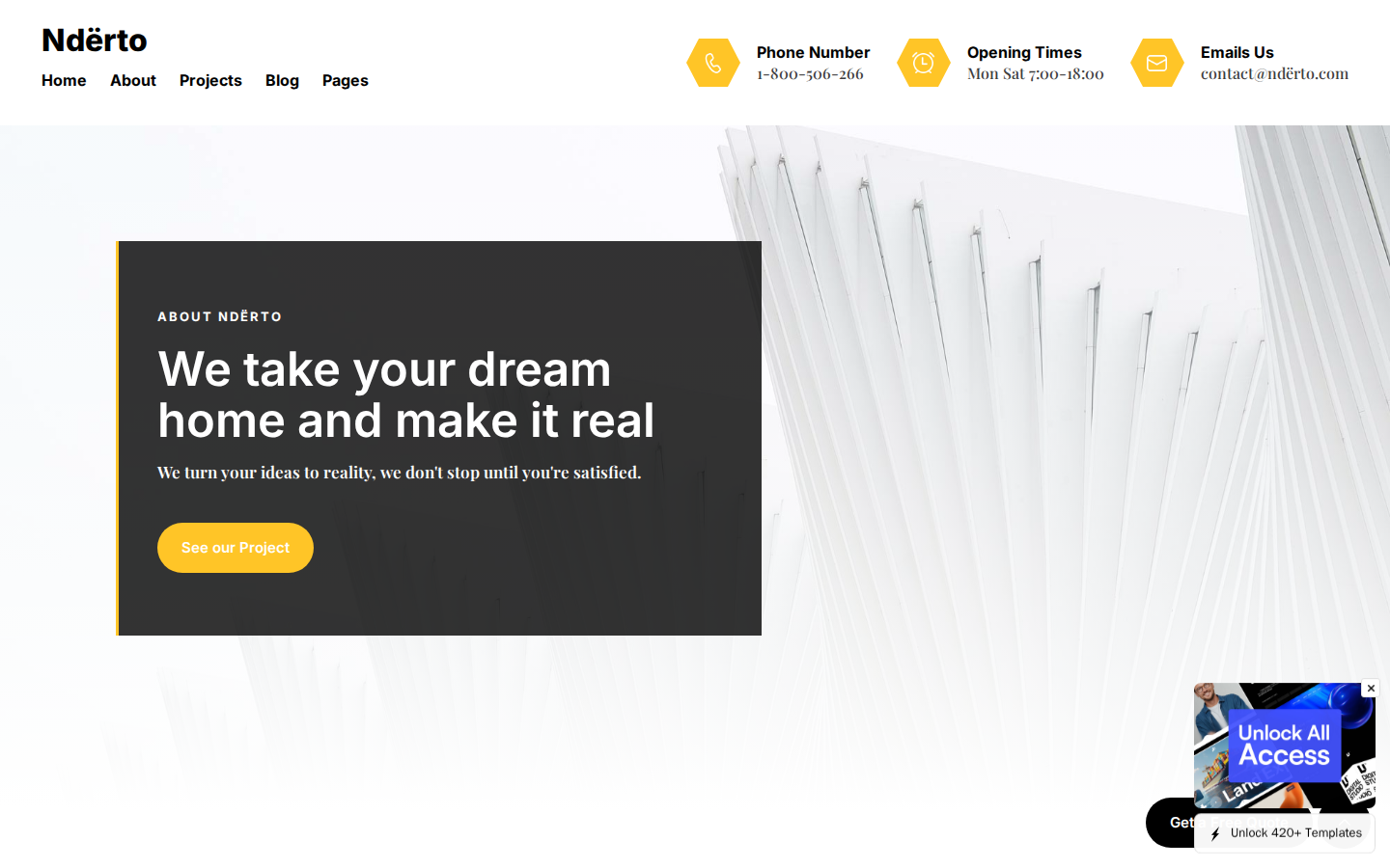 Ndërto - Construction & Home Services Website Template template preview