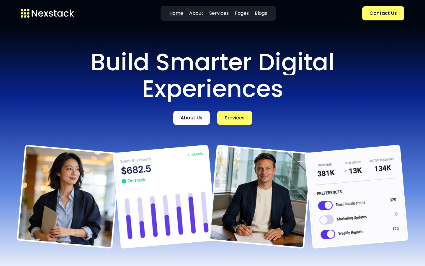 Nexstack - Blog & Editorial Website Template template preview