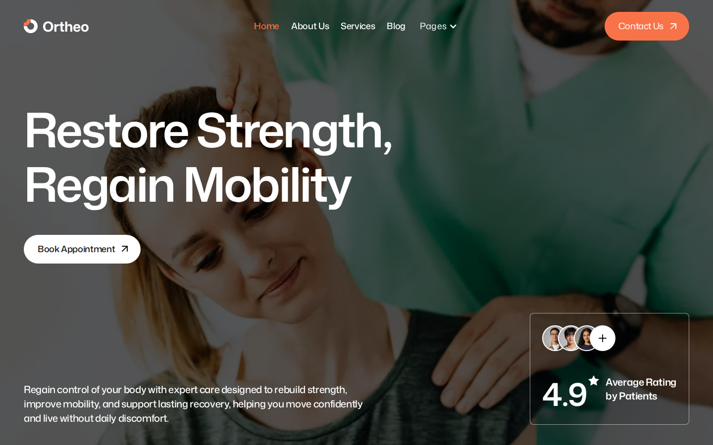 Ortheo - Health & Wellness Website Template template preview