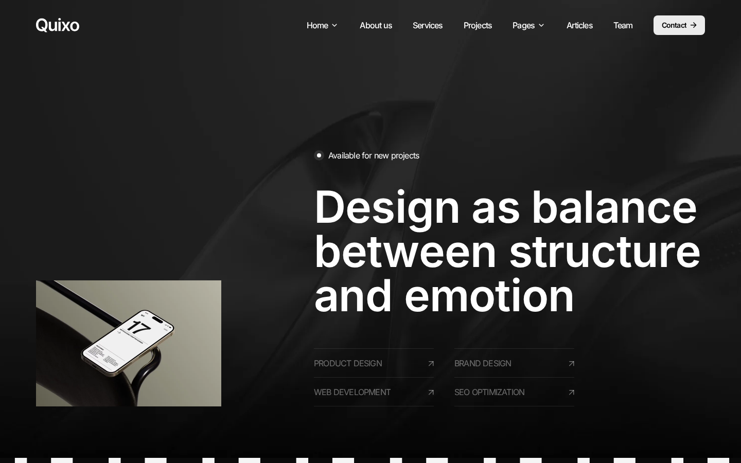 Quixoz - Portfolio & Agency Website Template template preview