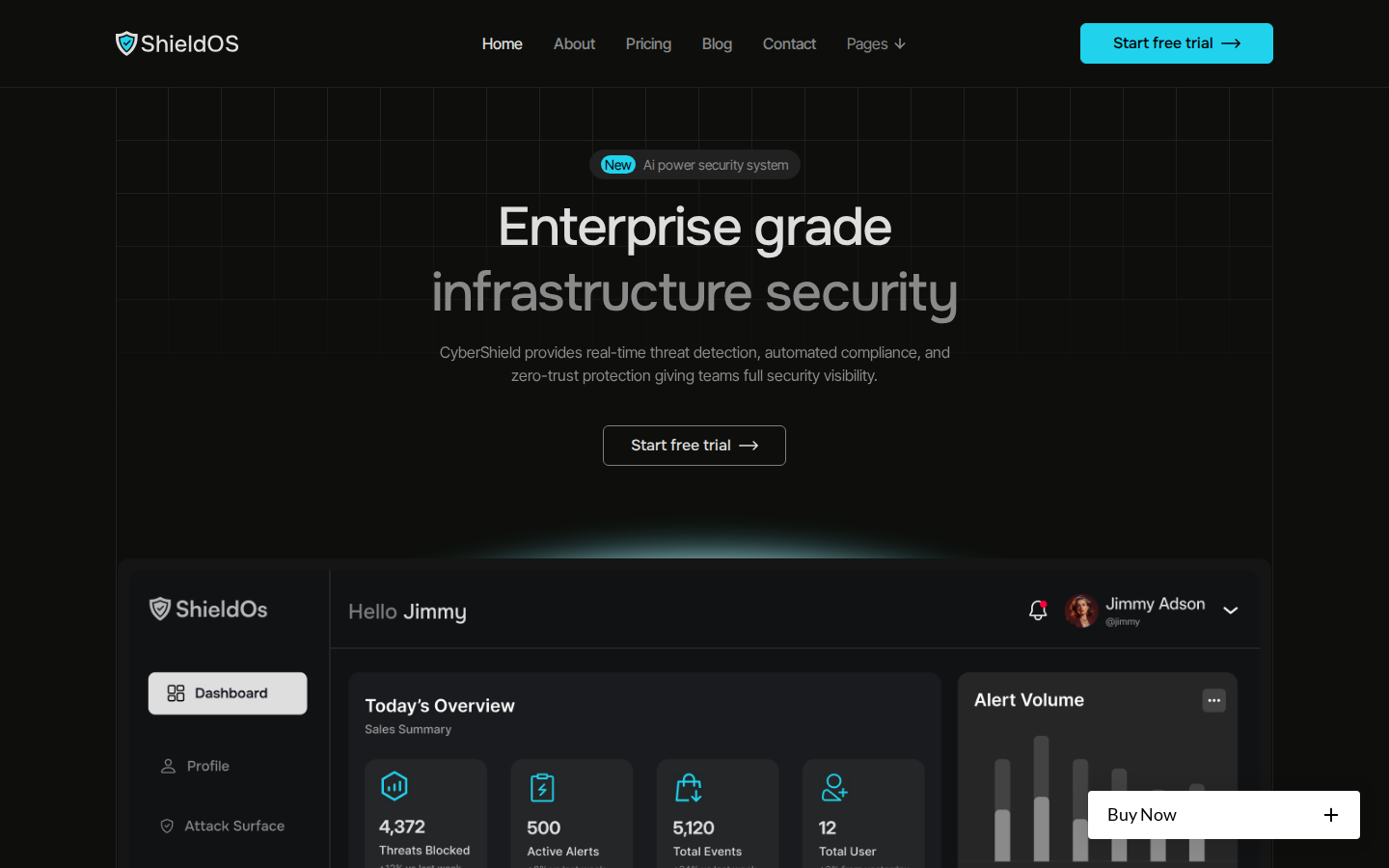 ShieldOS - Technology Website Template template preview
