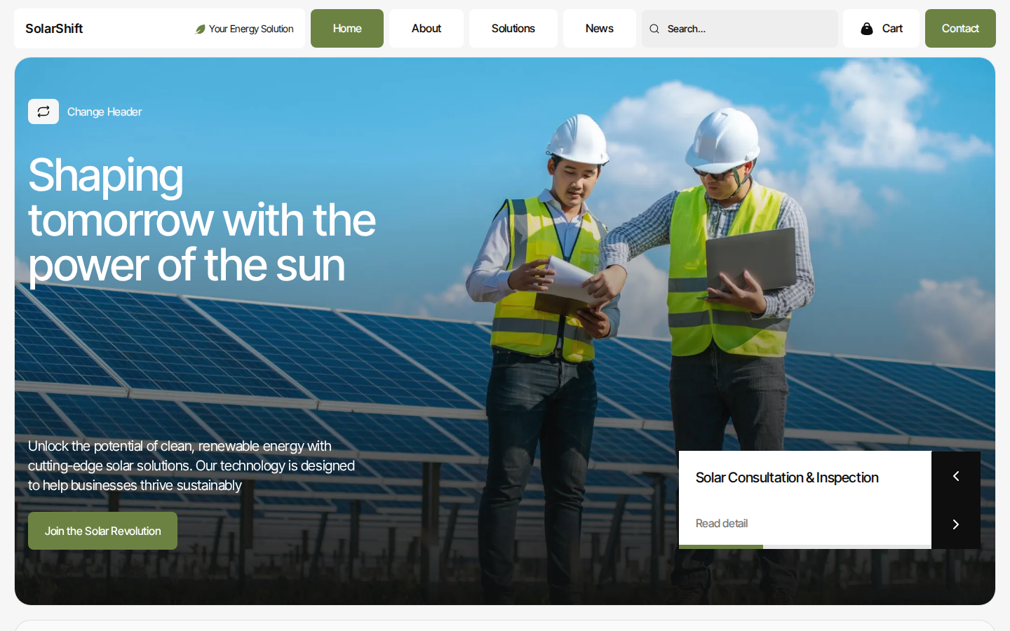 Solarshift - Website Template template preview