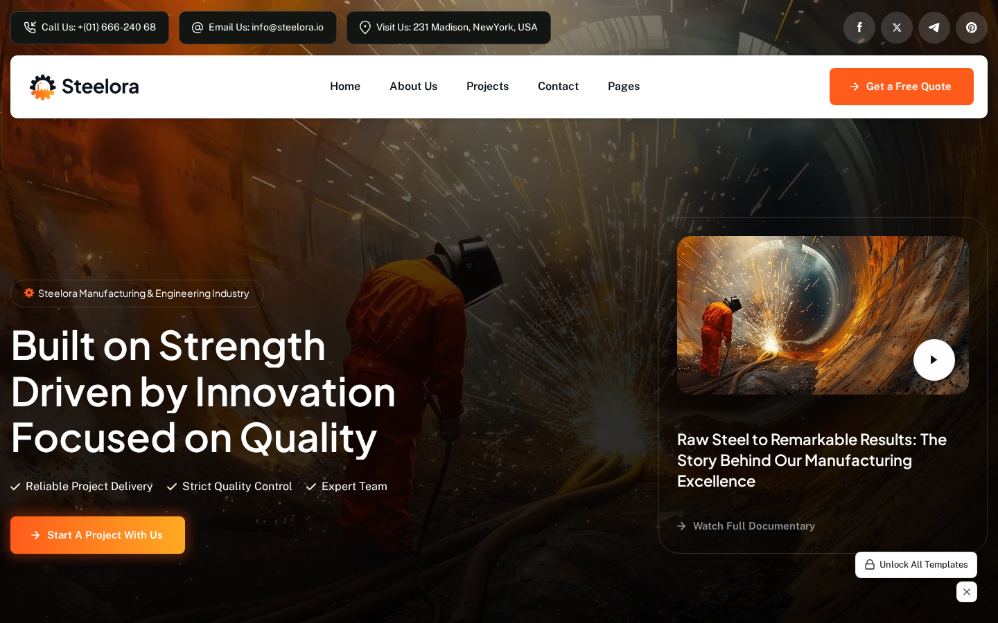 Steelora - Construction & Home Services Website Template template preview