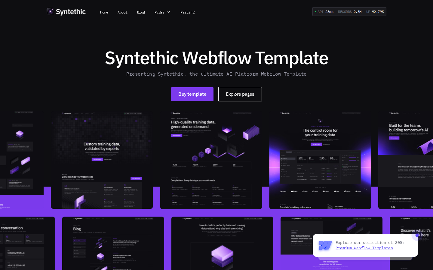 Syntethic - Website Template template preview