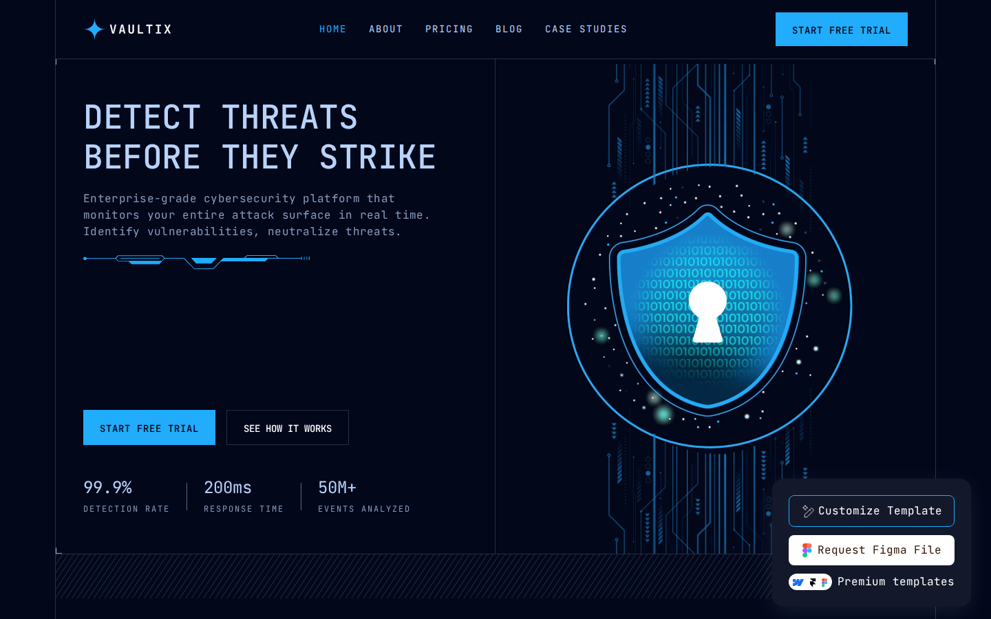Vaultix - Website Template template preview