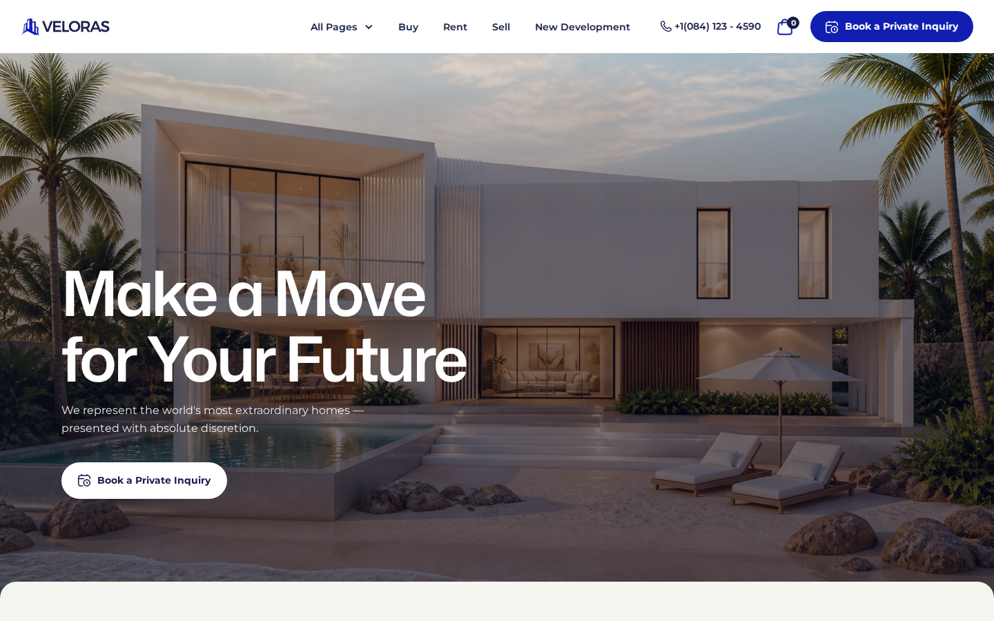 Veloras - Real Estate & Property Management Website Template template preview