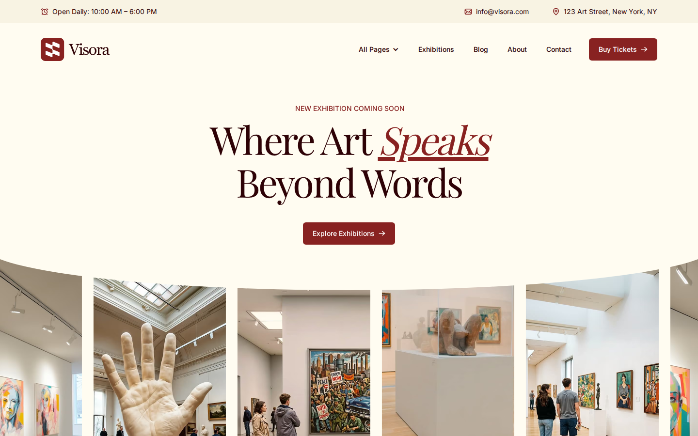 Visoraa - Arts & Entertainment Website Template template preview