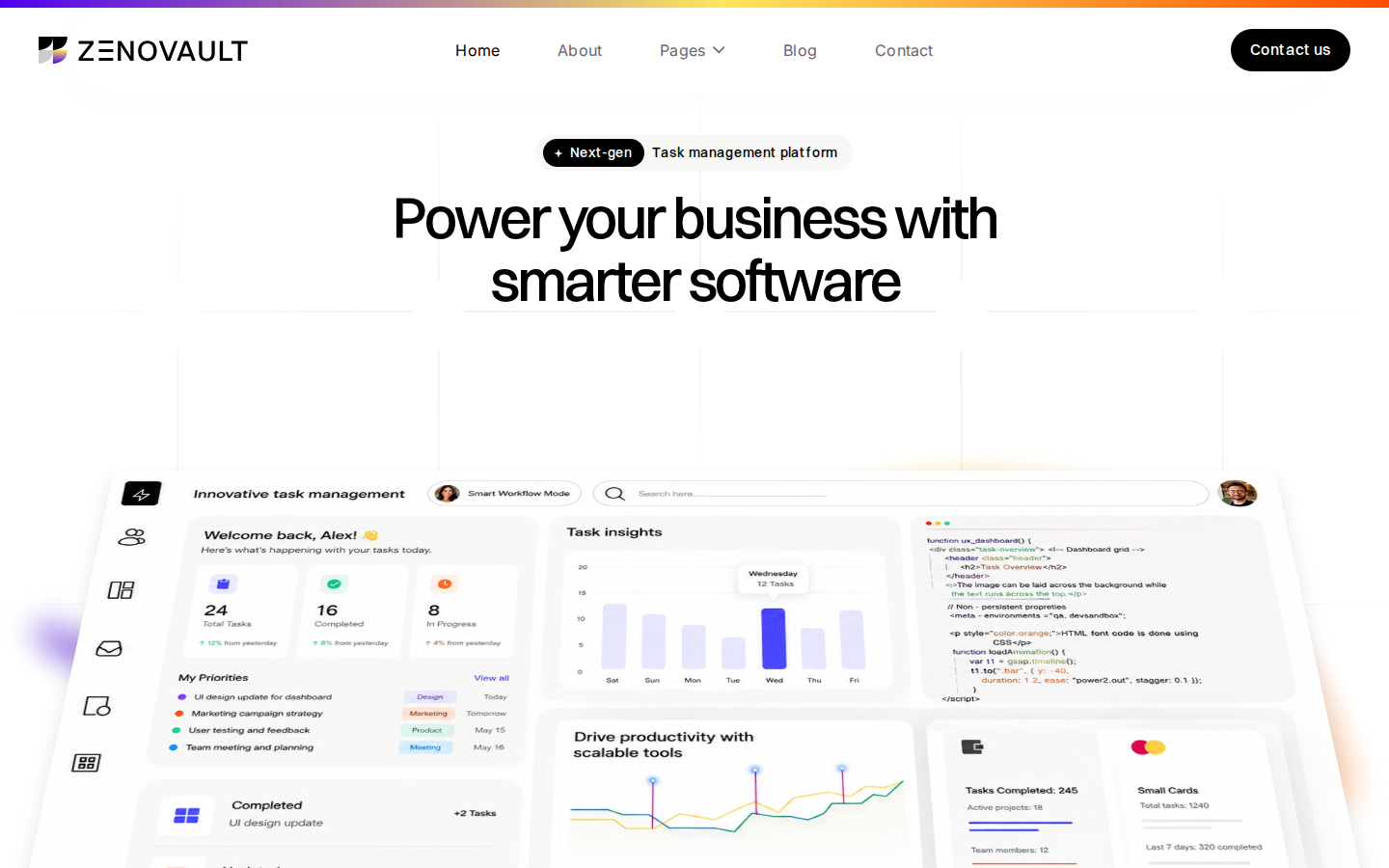 Zenovault - Technology Website Template template preview